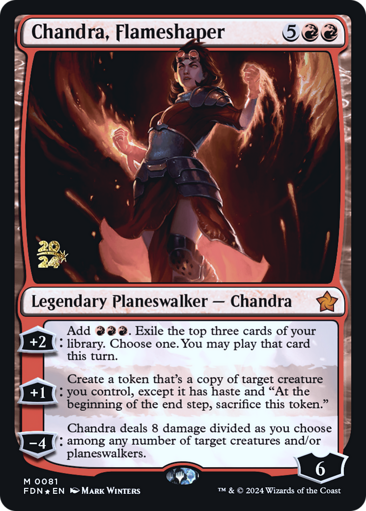 Chandra, Flameshaper (PRE-81S) - Foundations Promos Foil - Premium MTG Single from Wizards of the Coast - Just $1.30! Shop now at Game Crave Tournament Store