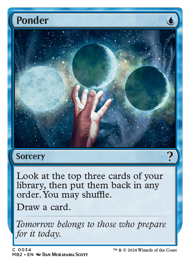 Ponder (MB2-034) - Mystery Booster 2 - Premium MTG Single from Wizards of the Coast - Just $1.59! Shop now at Game Crave Tournament Store