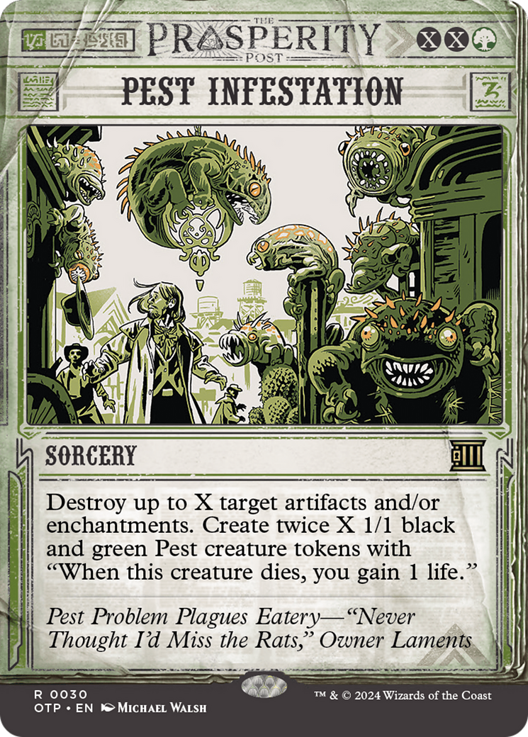 Pest Infestation (OTP-030) - Breaking News: (Showcase) (Borderless) - Premium MTG Single from Wizards of the Coast - Just $0.99! Shop now at Game Crave Tournament Store
