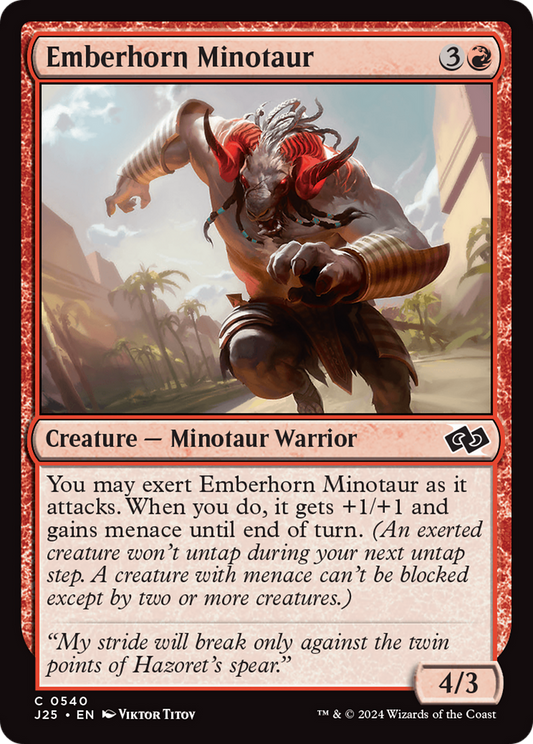 Emberhorn Minotaur (J25-540) - Foundations Jumpstart - Premium MTG Single from Wizards of the Coast - Just $0.25! Shop now at Game Crave Tournament Store