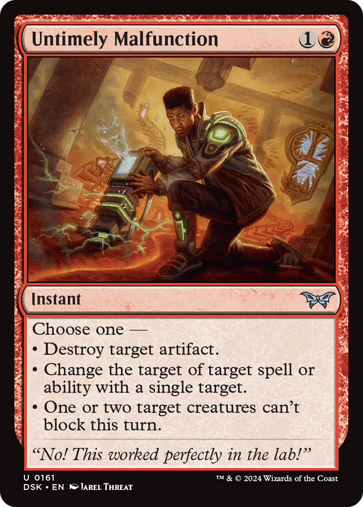 Untimely Malfunction (DSK-161) - Duskmourn: House of Horror - Premium MTG Single from Wizards of the Coast - Just $2.32! Shop now at Game Crave Tournament Store