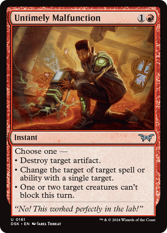Untimely Malfunction (DSK-161) - Duskmourn: House of Horror - Premium MTG Single from Wizards of the Coast - Just $2.32! Shop now at Game Crave Tournament Store