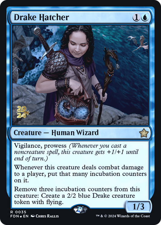 Drake Hatcher (PRE-35S) - Foundations Promos Foil - Premium MTG Single from Wizards of the Coast - Just $0.16! Shop now at Game Crave Tournament Store