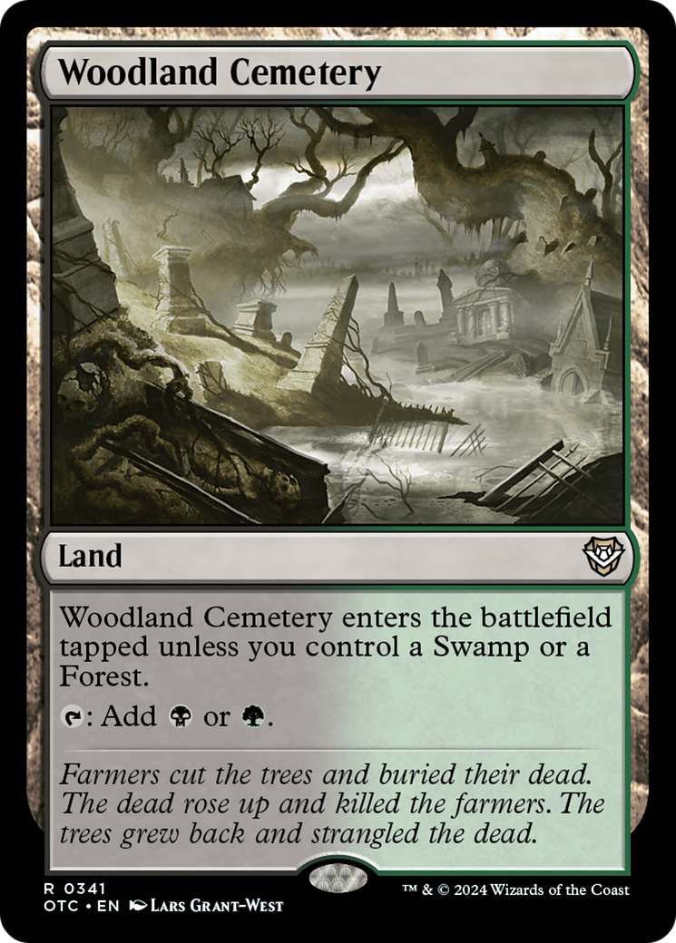 Woodland Cemetery (OTC-341) - Outlaws of Thunder Junction Commander - Premium MTG Single from Wizards of the Coast - Just $0.77! Shop now at Game Crave Tournament Store