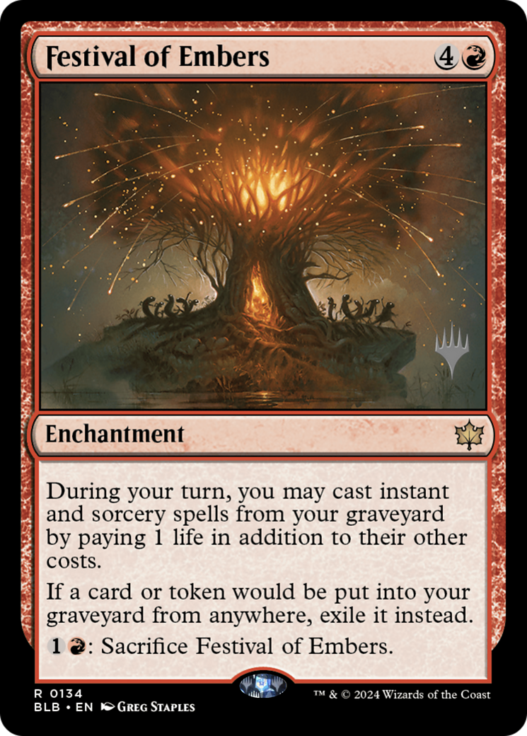 Festival of Embers (PBLB-134P) - Bloomburrow Promos - Premium MTG Single from Wizards of the Coast - Just $0.25! Shop now at Game Crave Tournament Store