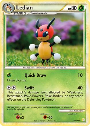 Ledian 25/123 - HeartGold & SoulSilver Reverse Holofoil