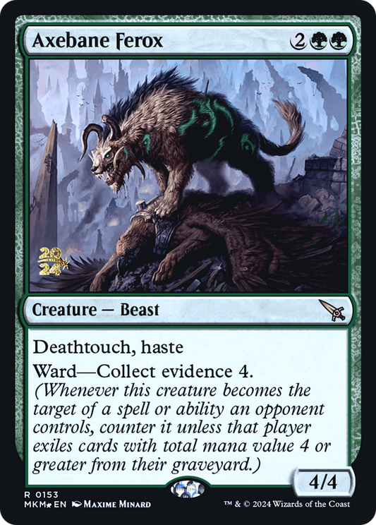 Axebane Ferox (PMKM-153S) - Murders at Karlov Manor Promos Foil - Premium MTG Single from Wizards of the Coast - Just $0.43! Shop now at Game Crave Tournament Store