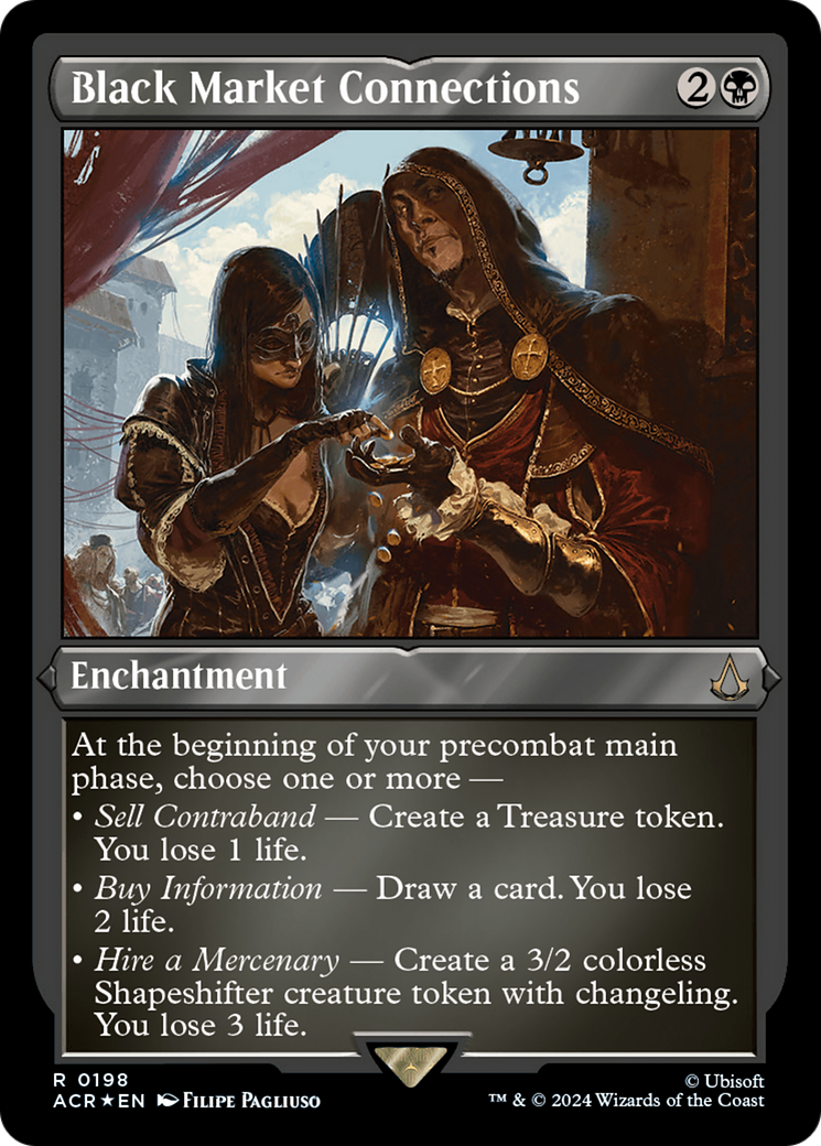Black Market Connections (ACR-198) - Assassin's Creed Etched Foil - Premium MTG Single from Wizards of the Coast - Just $16.94! Shop now at Game Crave Tournament Store