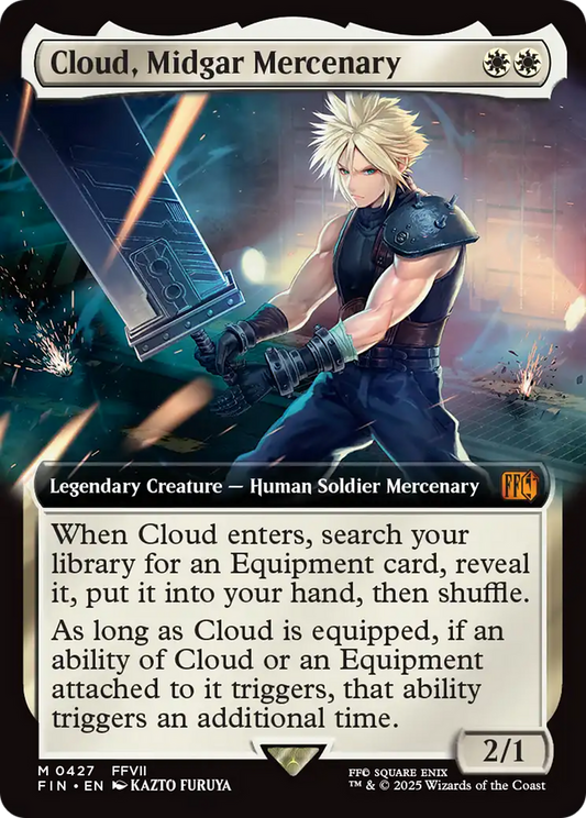 Cloud, Midgar Mercenary (FIN-427) - FINAL FANTASY: (Extended Art) Foil - Premium MTG Single from Wizards of the Coast - Just $25.61! Shop now at Game Crave Tournament Store