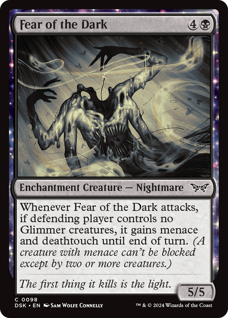 Fear of the Dark (DSK-098) - Duskmourn: House of Horror: (nyxtouched) - Premium MTG Single from Wizards of the Coast - Just $0.25! Shop now at Game Crave Tournament Store