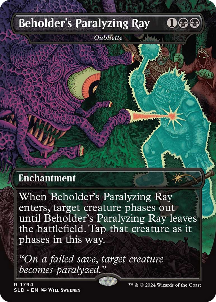 Oubliette (SLD-1794) - Secret Lair Drop / Beholder's Paralyzing Ray (Borderless) - Premium MTG Single from Wizards of the Coast - Just $1.74! Shop now at Game Crave Tournament Store