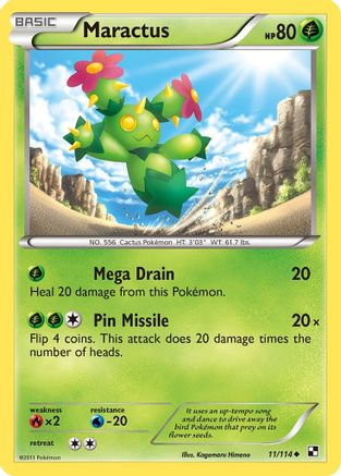 Maractus 11/114 - Black & White Reverse Holofoil