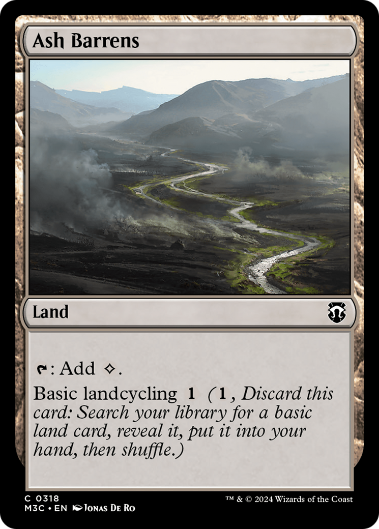 Ash Barrens (M3C-318) - Modern Horizons 3 Commander Foil - Premium MTG Single from Wizards of the Coast - Just $0.25! Shop now at Game Crave Tournament Store