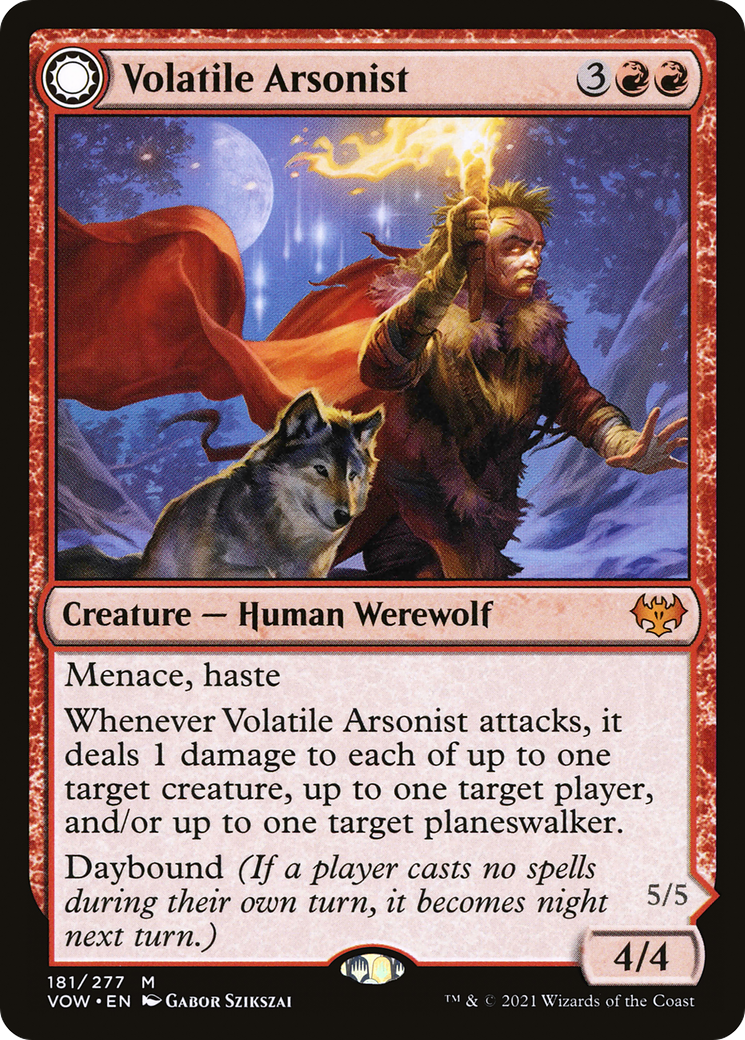 Volatile Arsonist // Dire-Strain Anarchist (VOW-181) - Innistrad: Crimson Vow: (Double Faced Transform) - Premium MTG Single from Wizards of the Coast - Just $0.35! Shop now at Game Crave Tournament Store