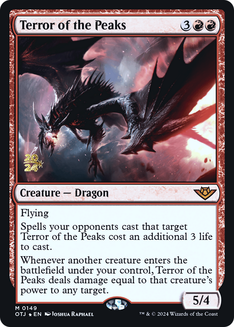 Terror of the Peaks (POTJ-149S) - Outlaws of Thunder Junction Promos Foil - Premium MTG Single from Wizards of the Coast - Just $24.19! Shop now at Game Crave Tournament Store