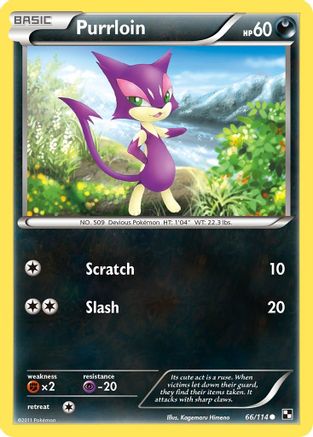 Purrloin 66/114 - Black & White Reverse Holofoil