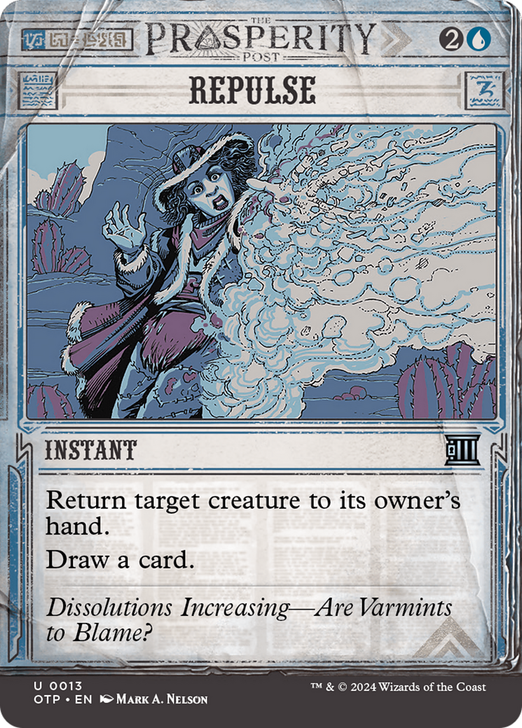 Repulse (OTP-013) - Breaking News: (Showcase) (Borderless) Foil - Premium MTG Single from Wizards of the Coast - Just $0.25! Shop now at Game Crave Tournament Store