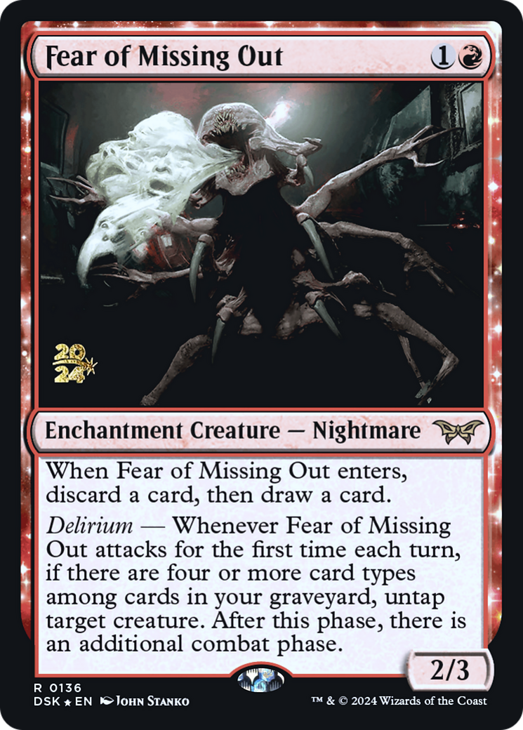 Fear of Missing Out (PDSK-136S) - Duskmourn: House of Horror Promos Foil - Premium MTG Single from Wizards of the Coast - Just $6.06! Shop now at Game Crave Tournament Store