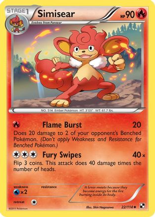 Simisear 22/114 - Black & White Reverse Holofoil