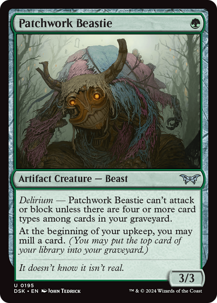 Patchwork Beastie (DSK-195) - Duskmourn: House of Horror - Premium MTG Single from Wizards of the Coast - Just $0.25! Shop now at Game Crave Tournament Store
