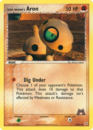 Team Magma's Aron 59/95 - Team Magma vs Team Aqua Reverse Holofoil
