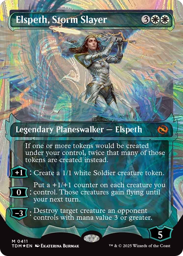 Elspeth, Storm Slayer (Showcase) (Halo Foil) (TDM-411) - Tarkir: Dragonstorm - Premium MTG Single from Wizards of the Coast - Just $103.83! Shop now at Game Crave Tournament Store