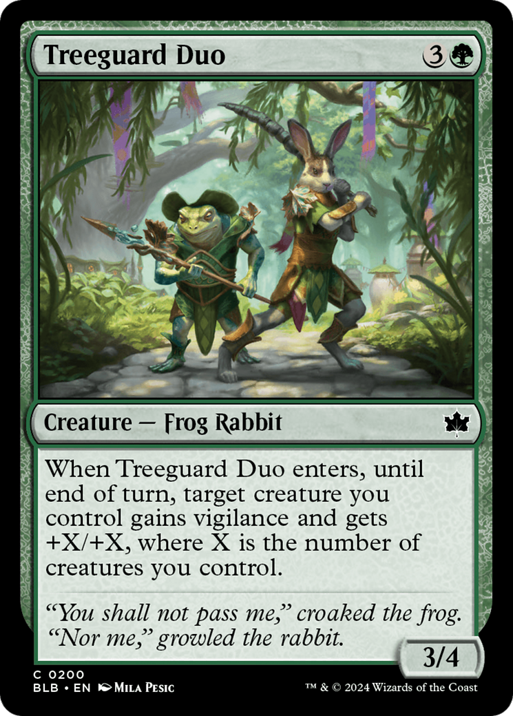 Treeguard Duo (BLB-200) - Bloomburrow - Premium MTG Single from Wizards of the Coast - Just $0.25! Shop now at Game Crave Tournament Store