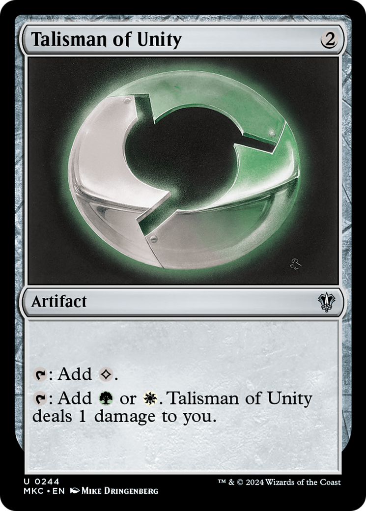 Talisman of Unity (MKC-244) - Murders at Karlov Manor Commander - Premium MTG Single from Wizards of the Coast - Just $0.38! Shop now at Game Crave Tournament Store