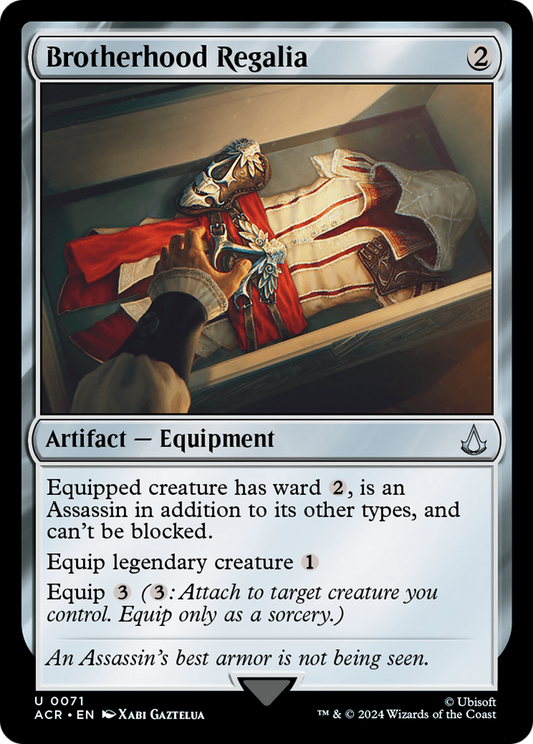Brotherhood Regalia (ACR-071) - Assassin's Creed Foil - Premium MTG Single from Wizards of the Coast - Just $7.66! Shop now at Game Crave Tournament Store