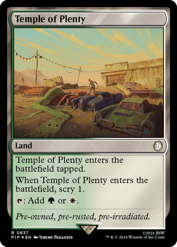 Temple of Plenty (PIP-837) - Fallout - Premium MTG Single from Wizards of the Coast - Just $0.92! Shop now at Game Crave Tournament Store