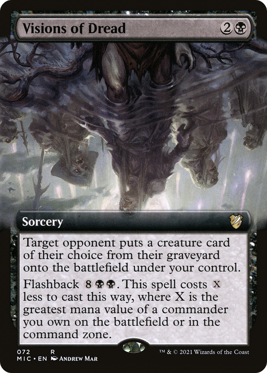 Visions of Dread (MIC-072) - Midnight Hunt Commander: (Extended Art) - Premium MTG Single from Wizards of the Coast - Just $0.18! Shop now at Game Crave Tournament Store