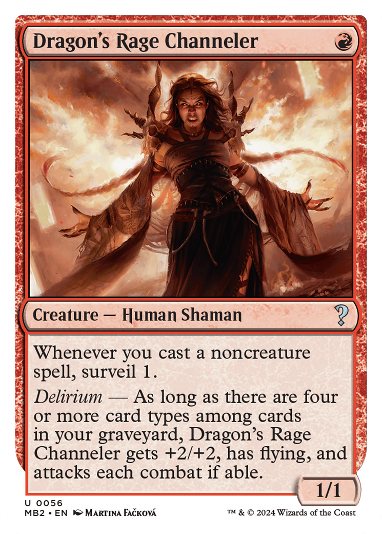 Dragon's Rage Channeler (MB2-056) - Mystery Booster 2 - Premium MTG Single from Wizards of the Coast - Just $1.22! Shop now at Game Crave Tournament Store