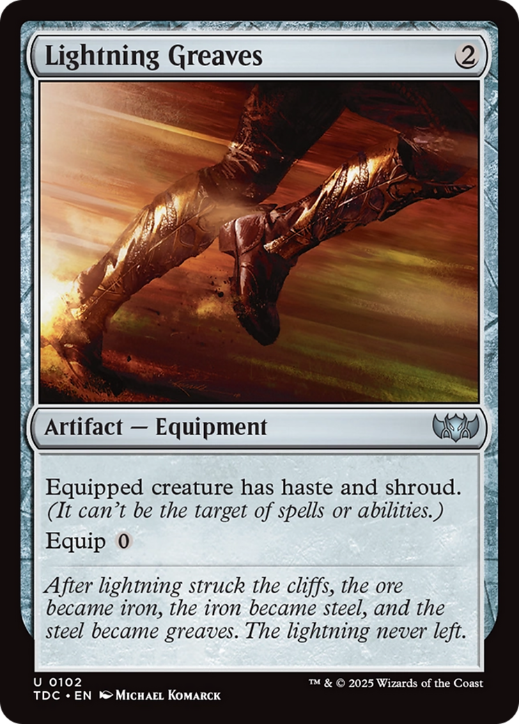 Lightning Greaves (TDC-102) - Tarkir: Dragonstorm Commander - Premium MTG Single from Wizards of the Coast - Just $0.95! Shop now at Game Crave Tournament Store