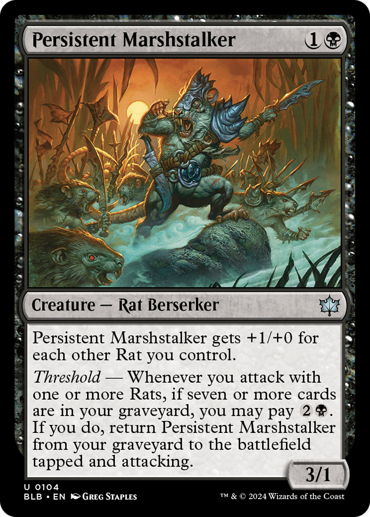 Persistent Marshstalker (BLB-104) - Bloomburrow - Premium MTG Single from Wizards of the Coast - Just $0.25! Shop now at Game Crave Tournament Store