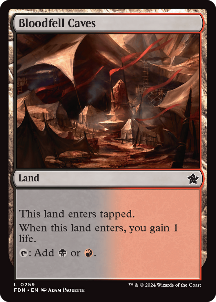 Bloodfell Caves (FDN-259) - Foundations Foil - Premium MTG Single from Wizards of the Coast - Just $0.25! Shop now at Game Crave Tournament Store