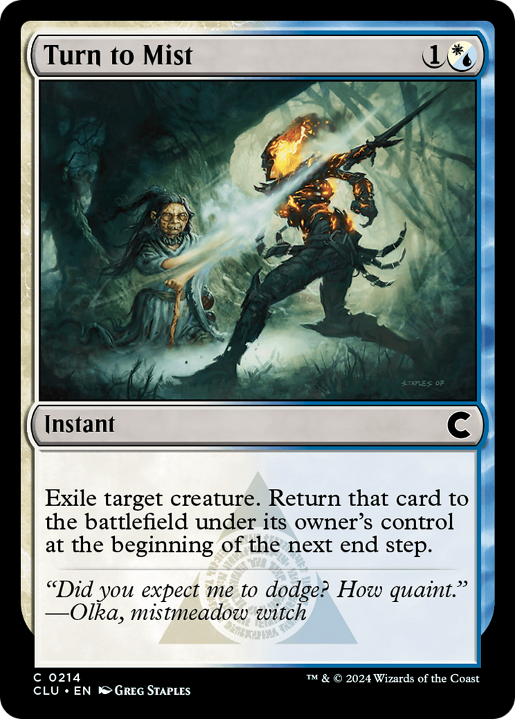 Turn to Mist (CLU-214) - Ravnica: Clue Edition - Premium MTG Single from Wizards of the Coast - Just $0.25! Shop now at Game Crave Tournament Store