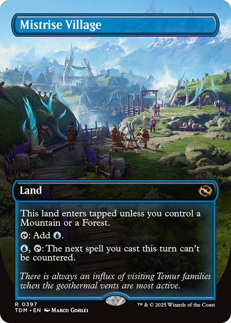Mistrise Village (Borderless) (TDM-397) - Tarkir: Dragonstorm - Premium MTG Single from Wizards of the Coast - Just $2.02! Shop now at Game Crave Tournament Store