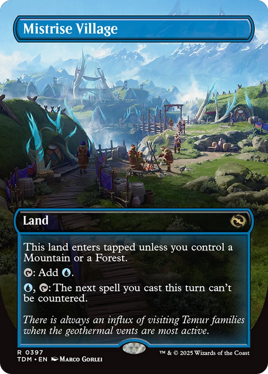 Mistrise Village (Borderless) (TDM-397) - Tarkir: Dragonstorm - Premium MTG Single from Wizards of the Coast - Just $2.02! Shop now at Game Crave Tournament Store