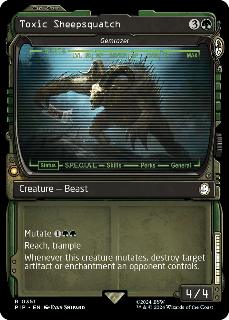 Gemrazer (PIP-351) - Fallout / Toxic Sheepsquatch: (Showcase) - Premium MTG Single from Wizards of the Coast - Just $1.43! Shop now at Game Crave Tournament Store