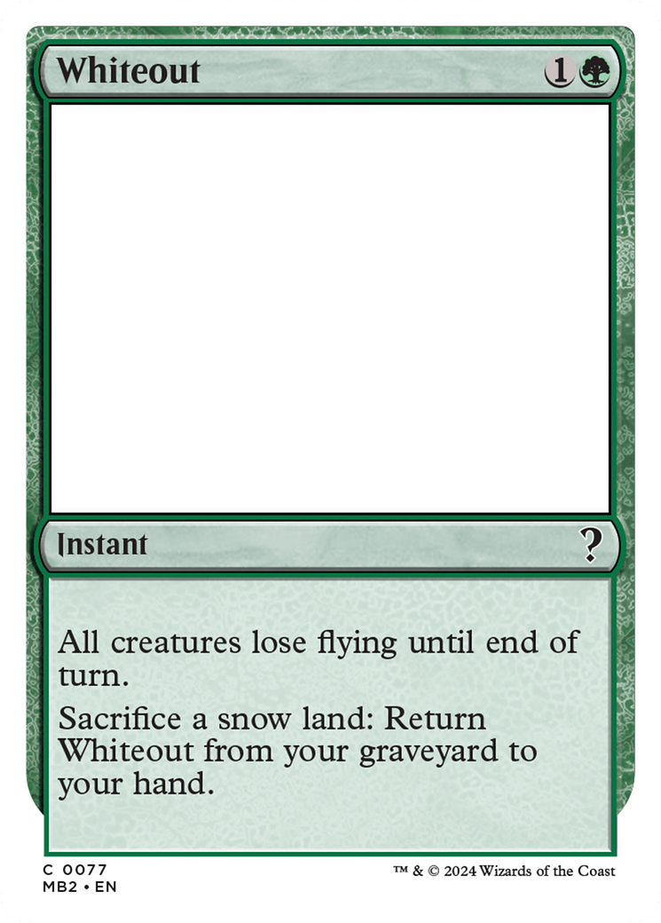 Whiteout (MB2-077) - Mystery Booster 2 - Premium MTG Single from Wizards of the Coast - Just $0.49! Shop now at Game Crave Tournament Store