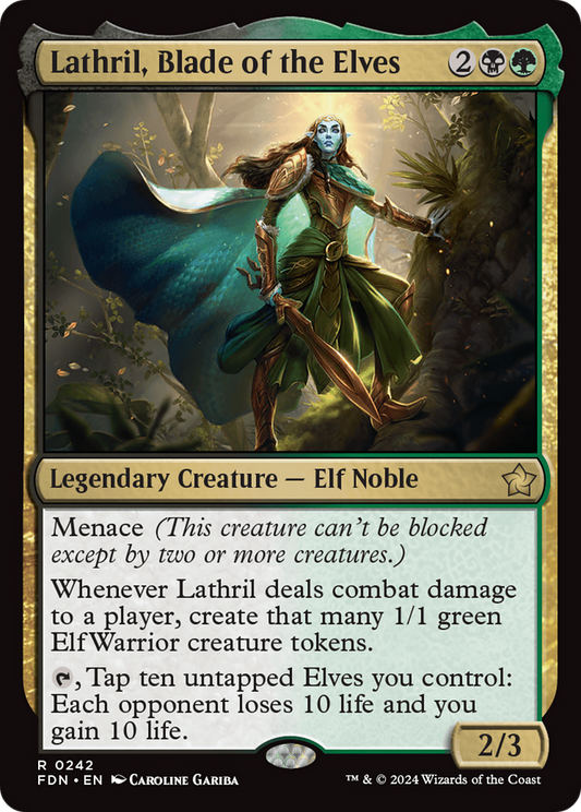 Lathril, Blade of the Elves (FDN-242) - Foundations Foil - Premium MTG Single from Wizards of the Coast - Just $0.27! Shop now at Game Crave Tournament Store