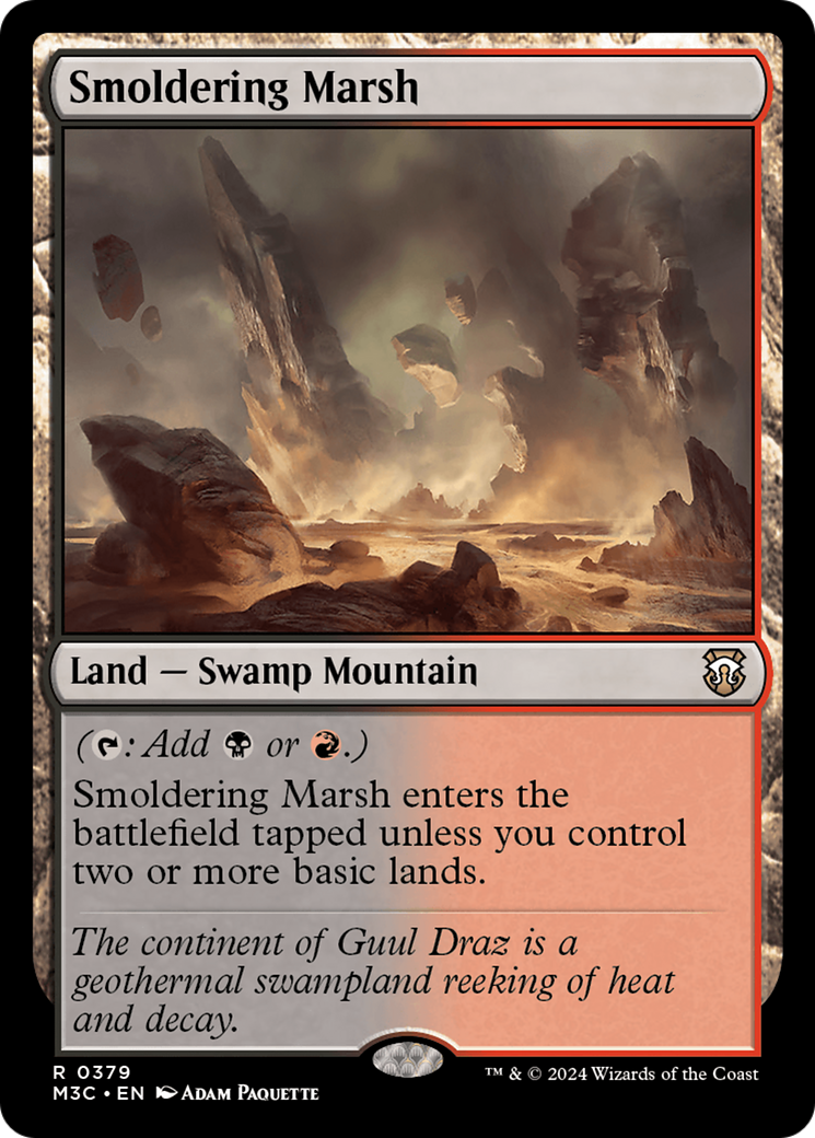 Smoldering Marsh (M3C-379) - Modern Horizons 3 Commander - Premium MTG Single from Wizards of the Coast - Just $0.25! Shop now at Game Crave Tournament Store