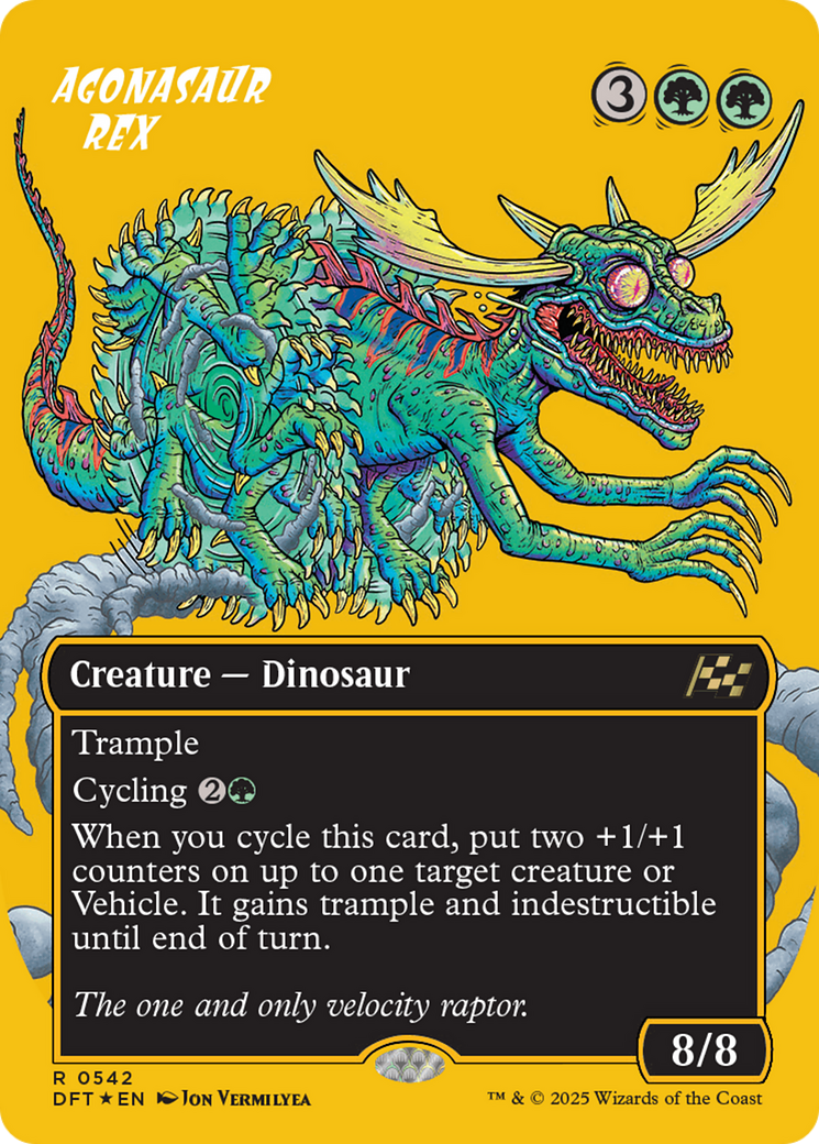Agonasaur Rex (Borderless) (First-Place Foil) (DFT-542) - Aetherdrift Foil - Premium MTG Single from Wizards of the Coast - Just $1.51! Shop now at Game Crave Tournament Store