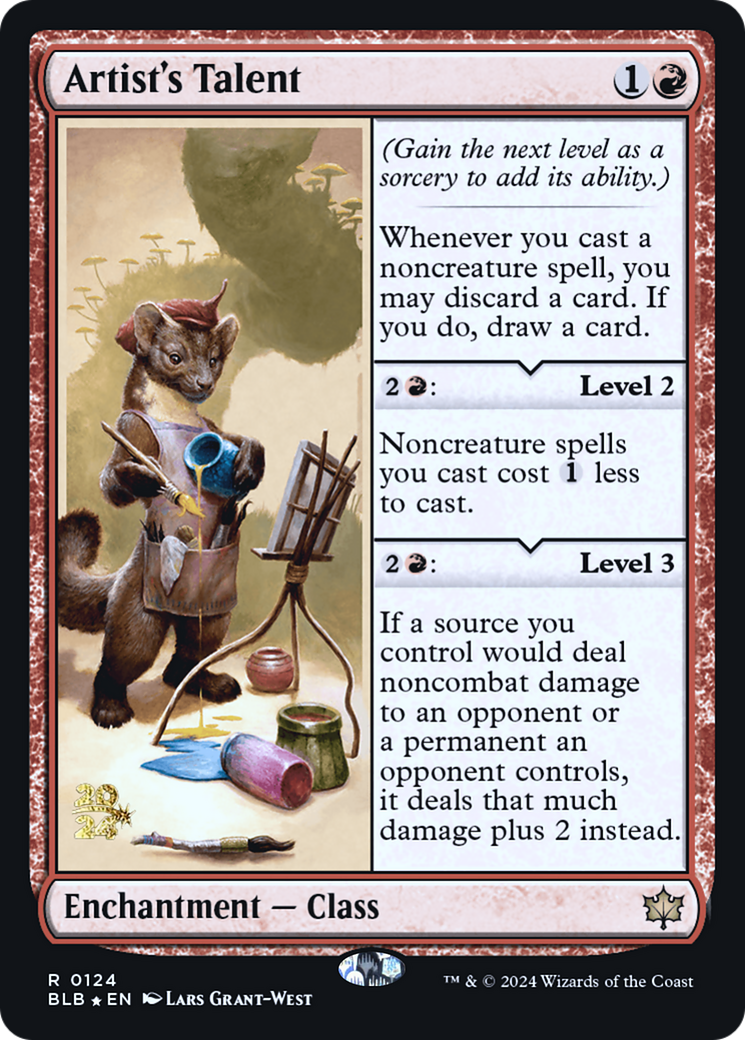Artist's Talent (PBLB-124S) - Bloomburrow Promos Foil - Premium MTG Single from Wizards of the Coast - Just $5.31! Shop now at Game Crave Tournament Store