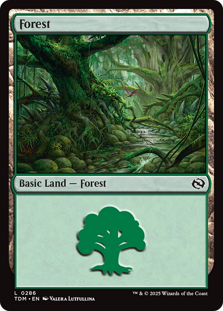 Forest (0286) (TDM-286) - Tarkir: Dragonstorm Foil - Premium MTG Single from Wizards of the Coast - Just $0.08! Shop now at Game Crave Tournament Store