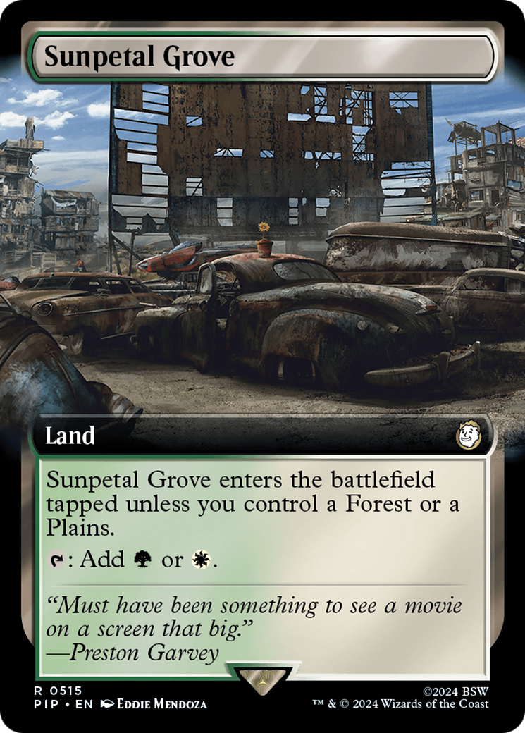 Sunpetal Grove (PIP-515) - Fallout: (Extended Art) Foil - Premium MTG Single from Wizards of the Coast - Just $2.26! Shop now at Game Crave Tournament Store
