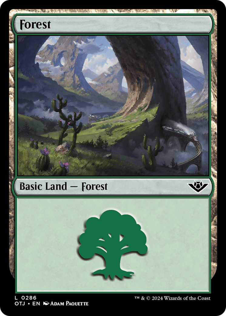 Forest (OTJ-286) - Outlaws of Thunder Junction Foil - Premium MTG Single from Wizards of the Coast - Just $0.25! Shop now at Game Crave Tournament Store