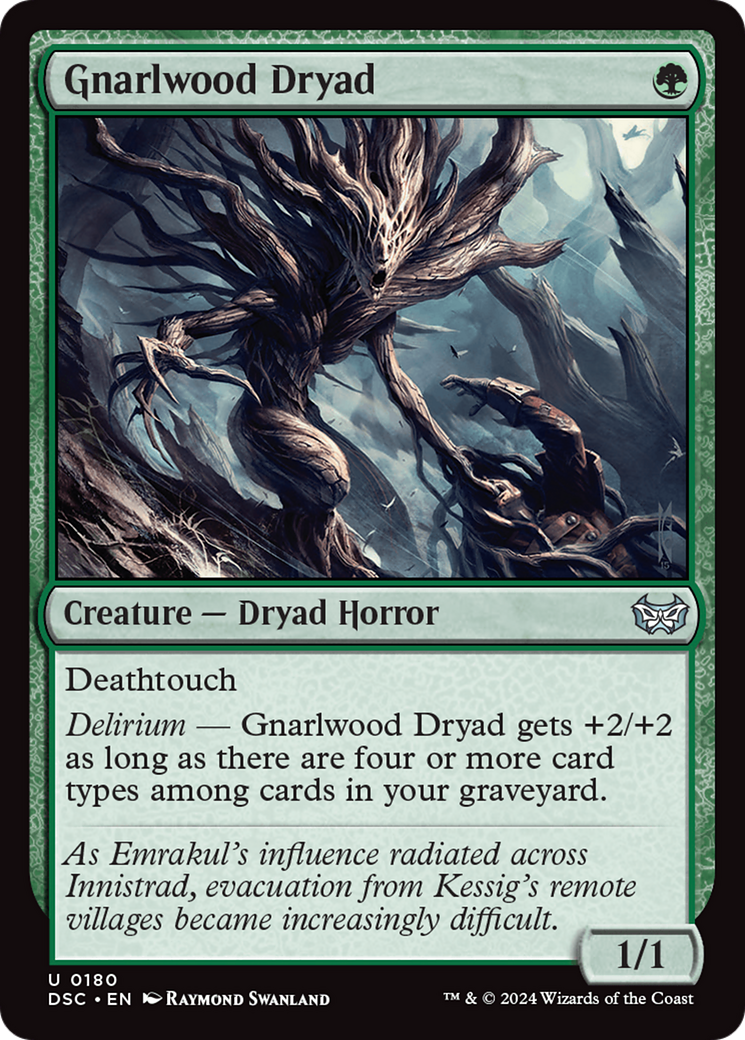 Gnarlwood Dryad (DSC-180) - Duskmourn: House of Horror Commander - Premium MTG Single from Wizards of the Coast - Just $0.25! Shop now at Game Crave Tournament Store