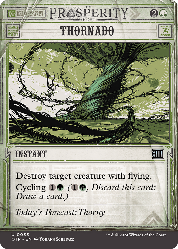 Thornado (OTP-033) - Breaking News: (Showcase) (Borderless) Foil - Premium MTG Single from Wizards of the Coast - Just $0.25! Shop now at Game Crave Tournament Store