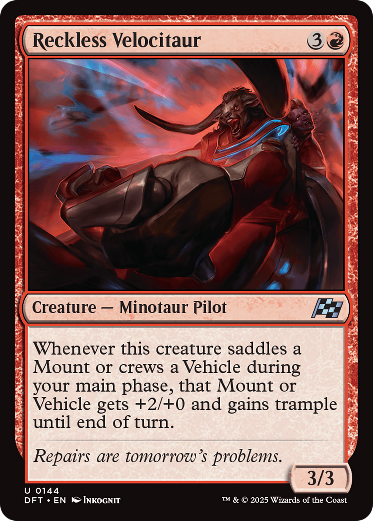 Reckless Velocitaur (DFT-144) - Aetherdrift Foil - Premium MTG Single from Wizards of the Coast - Just $0.08! Shop now at Game Crave Tournament Store